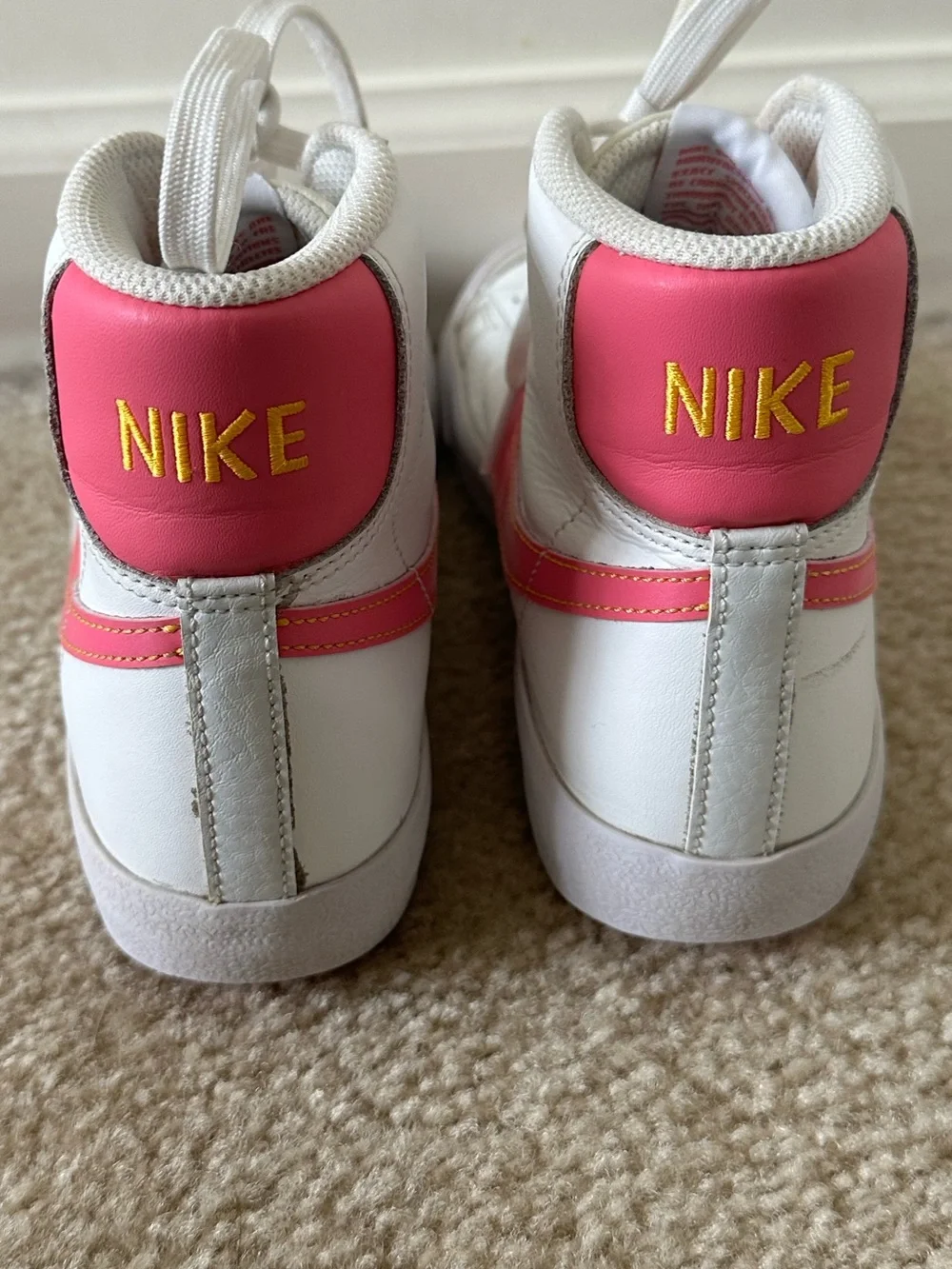 Nike Blazer Mid ‘77 Sneakers with Pink Swoosh